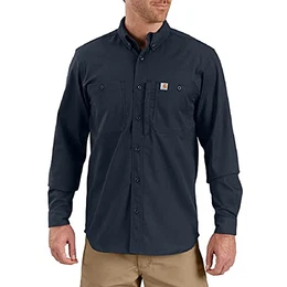 Herren Rugged Professional Long-Sleeve Work T-Shirt, Navy, M