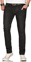 A. Salvarini Designer Herren Jeans Hose Regular Slim Fit Style Jeanshose Stretch[AS-085 - W29 L32]