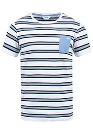 !Solid Salu Herren T-Shirt Kurzarm Shirt Mit Streifen Und Rundhalsausschnitt 100% Baumwolle, Größe:L, Farbe:Sky Blue (1025)