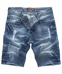 Herren Shorts Jeansshorts Denim Stretch Sommer Shorts Regular Slim [RC-2123 - Night Blue W30]