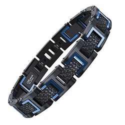 COOLMAN Herren Armband Rennlegende-Serie Blau/Schwarz