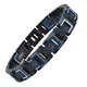 COOLMAN Herren Armband Edelstahl Armbänder für Männer Größe einstellbar 20 - 22 cm, Rennlegende-Serie, Blau Schwarz