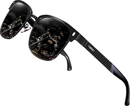 Herren Polarisierte Sonnenbrille Al-Mg Ultra Light Metall Rahmen 8-188 Black UV400 CAT 3 CE