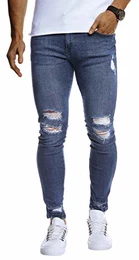 Herren Hose Jeans Stretch Jeanshose Chino Cargo Hose Jogger Freizeithose Denim Slim Fit LN9145BL; W32L32, Blau