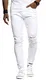 Leif Nelson Herren Hose Jeans Stretch Jeanshose Chino Cargo Hose Jogger Freizeithose Denim Slim Fit LN9145BL; W32L32, Weiss