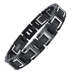 COOLMAN Herren Armband Rennlegende-Serie Silber/Schwarz