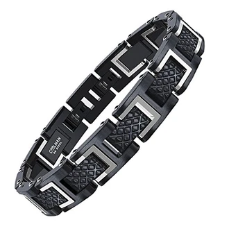 COOLMAN Herren Armband Rennlegende-Serie Silber/Schwarz COOLMAN Herren Armband Rennlegende-Serie Silber/Schwarz