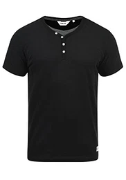 !Solid Dorian Herren T-Shirt Kurzarm Shirt Mit Grandad-Kragen, Größe:M, Farbe:Black (9000)