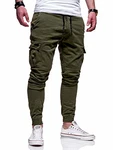 Rello & Reese Herren Cargo Chinohose Jogger Hose JN-3839 Khaki (JN-3839) Rello & Reese Herren Cargo Chinohose Jogger Hose JN-3839 Khaki (JN-3839)