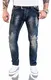 Rock Creek Designer Herren Jeans Hose Stretch Jeanshose Basic Slim Fit [RC-2117 - Blue Vintage - W32 L34]