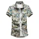 YuanDian Herren Sommer Lässige Hawaiihemden Übergröße Slim Fit Kurzarm Tropischer Aloha Funky Hawaii Floral Bedruckt Strandblusen Shirts Hemd Hellblau M