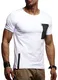 Leif Nelson Herren Sommer T-Shirt Rundhals-Ausschnitt Slim Fit Baumwolle-Anteil Moderner Männer T-Shirt Crew Neck Hoodie-Sweatshirt Kurzarm lang LN1255 Weiss Large