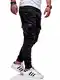 Rello & Reese Herren Cargo Chinohose Jogger Hose JN-3839 [Schwarz, W32]
