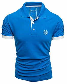 Amaci&Sons Herren Poloshirt Basic Kontrast Stickerei T-Shirt (5103) MEMPHIS