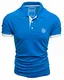 Amaci&Sons Herren Poloshirt Basic Kontrast Stickerei Kurzarm Polohemd T-Shirt 5103 Royalblau/Weiß M