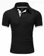 REPUBLIX Herren Basic Poloshirt Kontrast Kurzarm Polohemd Kragen T-Shirt R50104 Schwarz/Weiß M