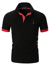 STTLZMC Herren Poloshirt Kurzarm Einfarbig Basic Polohemd S-XXL,Schwarz,Medium