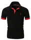 STTLZMC Herren Poloshirt Kurzarm Einfarbig Basic Polohemd S-XXL,Schwarz,Medium