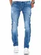 Amaci&Sons Herren Strech Basic Slim Fit Denim Jeans Hose 7998 Hellblau W32/L32