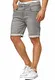 Indicode Herren Lonar Jeans Shorts mit 5 Taschen aus 98% Baumwolle   Kurze Denim Stretch Sommer Hose Used Look Washed Destroyed Regular Fit Men Short Pants Freizeithose f. Männer Lt Grey M