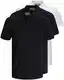JACK & JONES 3er Pack Herren Poloshirt Slim Fit Kurzarm schwarz weiß blau grau XS S M L XL XXL 12171776 (3er Pack Farb Mix 1, M)