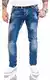 Rock Creek Designer Herren Jeans Hose Stretch Jeanshose Basic Slim Fit [RC-2113 - Denim Blau - W29 L30]