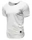 Ombre-Eight Herren Oversize T-Shirt V-Neck O-202 [Weiß, M]