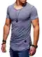 Ombre-Eight Herren Oversize T-Shirt Crew-Neck O-208 [Blau, M]