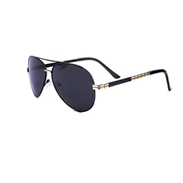 CHB Sonnenbrille Herren polarisiert Pilotenbrille Fliegerbrille Leichtgewicht leicht modern UV400 Schutz mit Etui, Beutel, Brillenputztuch und Polarisations-Testkarte