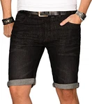 Indicode Herren Sommer Jeans Shorts Kurze Hose Sommerhose Bermuda B556a Schwarz (B556a)
