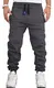 RMK Herren Hose Jogginghose Trainingshose Sweatpants Uni Einfarbig H.02H.02 Neu Dunkel-Grau M