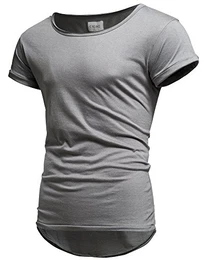Crone Herren Kurzarm Rundhals Basic Oversize Slim Fit T-Shirt in vielen Farben (Medium, Grau)
