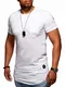 MT Styles Herren Oversize T-Shirt Melange Longline RS-12 [Weiß, M]