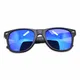 WHCREAT Unisex Polarisierte Sonnenbrille Federscharnier Matt Rahmen UV 400 Schutz Linse für Männer Frauen - Matt Schwarz Rahmen Dunkelblau Linse