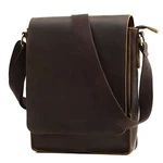 Leathario Herren Umhängetasche Messger Bag Blau