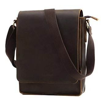 Leathario Herren Umhängetasche Messger Bag Blau Leathario Herren Umhängetasche Messger Bag Blau