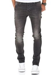 Herren Strech Basic Slim Fit Denim Jeans Hose 7999 Anthrazit W32/L32