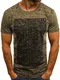 OZONEE Herren T-Shirt T Shirt Tshirt Kurzarm Kurzarmshirt Tee Top Sport Sportswear Rundhals U-Neck Rundhalsausschnitt Aufdruck Motiv Print O/1173 GRÜN M