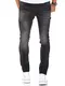 Amaci&Sons Herren Strech Basic Slim Fit Denim Jeans Hose 7999 Schwarz W32/L32