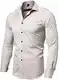 INFLATION Herren Hemd Aus Bambusfaser umweltfreudlich Elastisch Slim Fit für Freizeit Business Hochzeit Reine Farbe Hemd Langarm Herren-Hemd, Gr.M (Etikette 41), Beige
