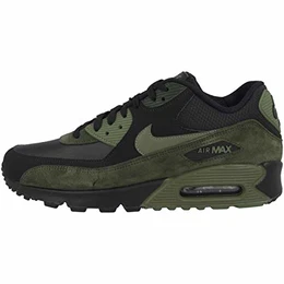Herren Air Max 90 Leather Fitnessschuhe, Mehrfarbig (Black/Medium Olive/Sequoia 014), 44 EU
