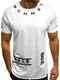 OZONEE Herren T-Shirt mit Motiv Aufdruck Kurzarm Rundhals Figurbetont MACH/101 WEIß M