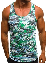 Herren Tank Top Tanktop Tankshirt Ärmellos Bodybuilding Shirt Unterhemd T-Shirt Tshirt Tee Muskelshirt Achselshirt Trägershirt Ärmellose Training Sport Fitness O/A504 GRÜN M