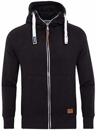 Kapuzenshirt Mit Reißverschluss Schwarze Kapuzenjacke Herren Sweatjacke Männer Hoodie Baumwolle Jacob, (Black 2R194008), M