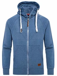Herren Hoodie Jacob - Übergangsjacke Blaue Sweatshirtjacke mit Kapuze - Jacken Kapuzenpullover Maenner, Blau (Bijou Blue 2R183921), M