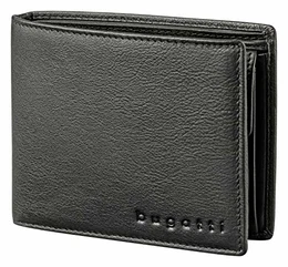 Lima Geldbörse Herren Leder – Portemonnaie Herren Querformat Schwarz – Geldbeutel Portmonee Wallet Brieftasche Männer Portmonaise