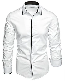 Herren Slim Fit Hemd Bügelleicht Business Freizeit Shirt 5007 Weiß M