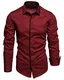 Amaci&Sons Herren Slim Fit Hemd Bügelleicht Business Freizeit Shirt 5007 Bordeaux M