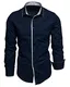 Amaci&Sons Herren Slim Fit Hemd Bügelleicht Business Freizeit Shirt 5007 Navyblau M
