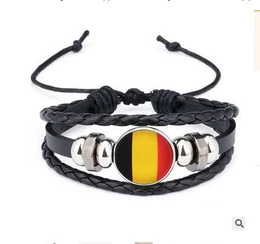 Naisidier Armband Armreif 2018 Weltmeisterschaft Fanartikel Belgien Style Flagge Gewebt Armbänder